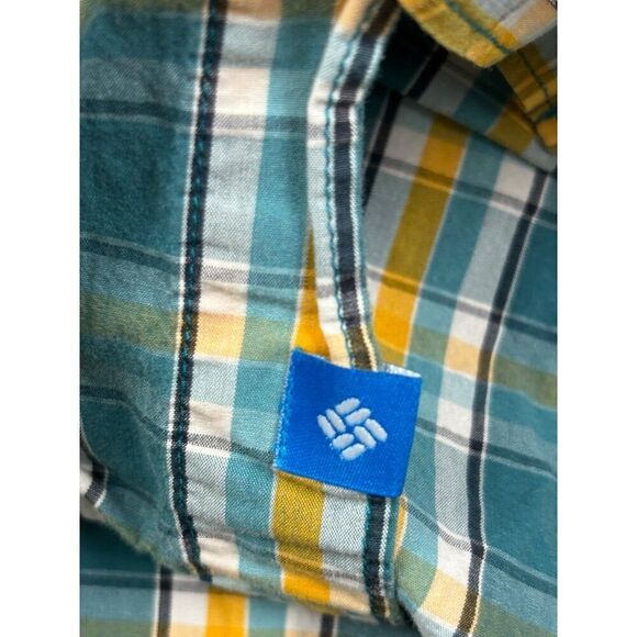 Columbia Men's Omni-Shade Short Sleeve Plaid Shirt Size L Sun Protection 100% Co - Picture 5 of 10